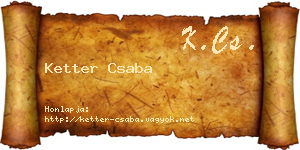 Ketter Csaba névjegykártya