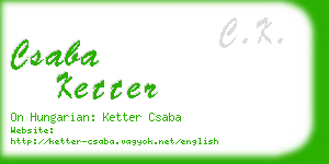 csaba ketter business card